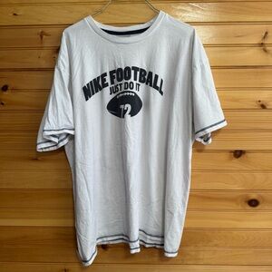 Vintage Nike Football Just Do It White Black Tee XXL